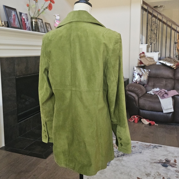 BERNARDO leather suede   green  jacket M - Picture 6 of 13